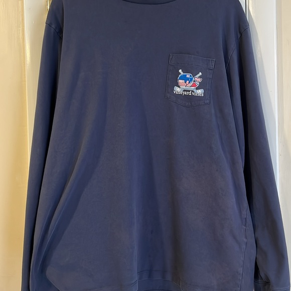 Vineyard Vines Dark Blue Cotton Shirt ICE HOCKEY size Men’s L - Picture 8 of 8